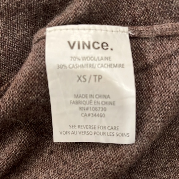 EUC Vince soft brown wool cashmere blend long sleeve boat neck oversize sweater - Picture 7 of 8